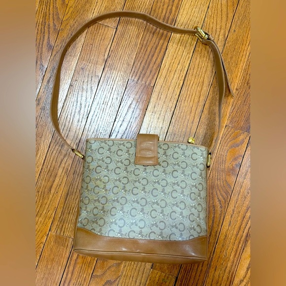 Celine Vintage Macadam Crossbody Bag Horse Carriage Canvas Leather Shoulder bag - Picture 6 of 16